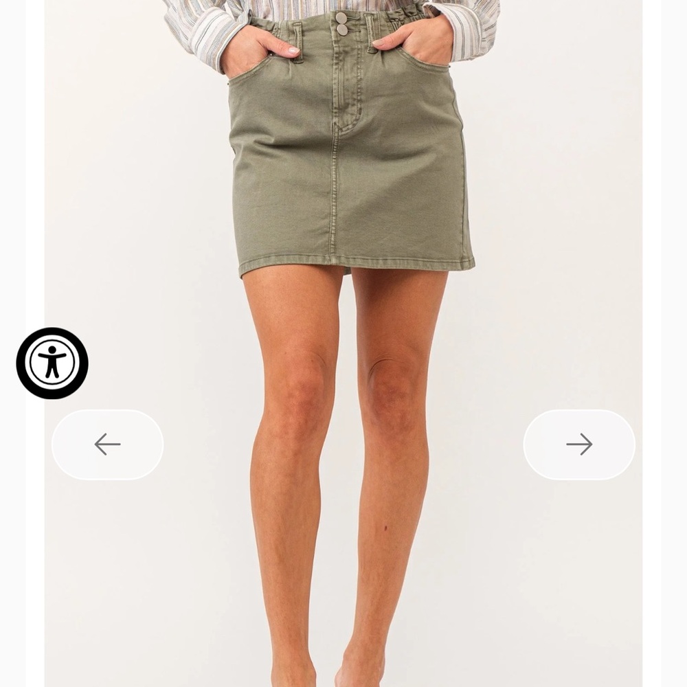 Dear John Olive Mini Skirt